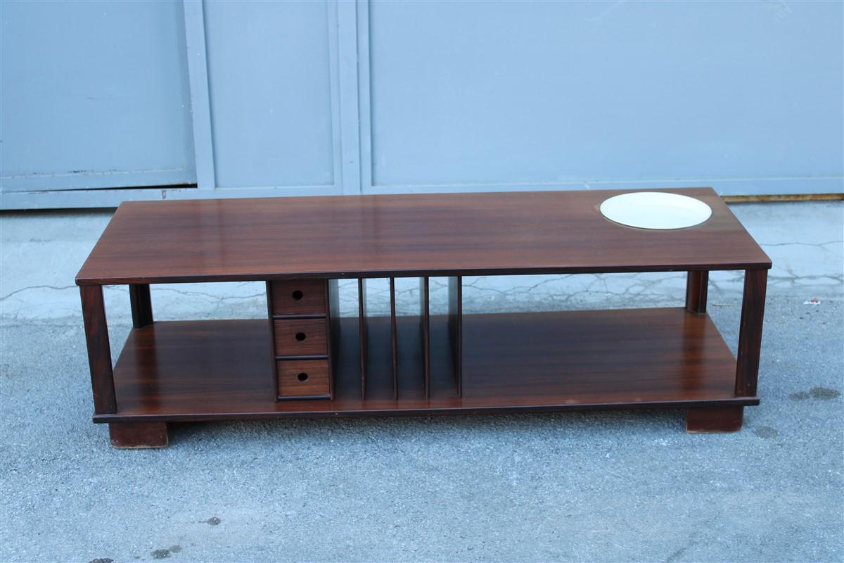 Mid-century Minimalist design low TV Table in Rational  Design 1960s Teak For Sale 13