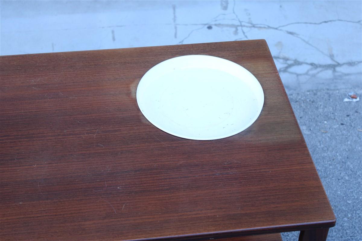 Italian Mid-century Minimalist design low TV Table in Rational  Design 1960s Teak For Sale
