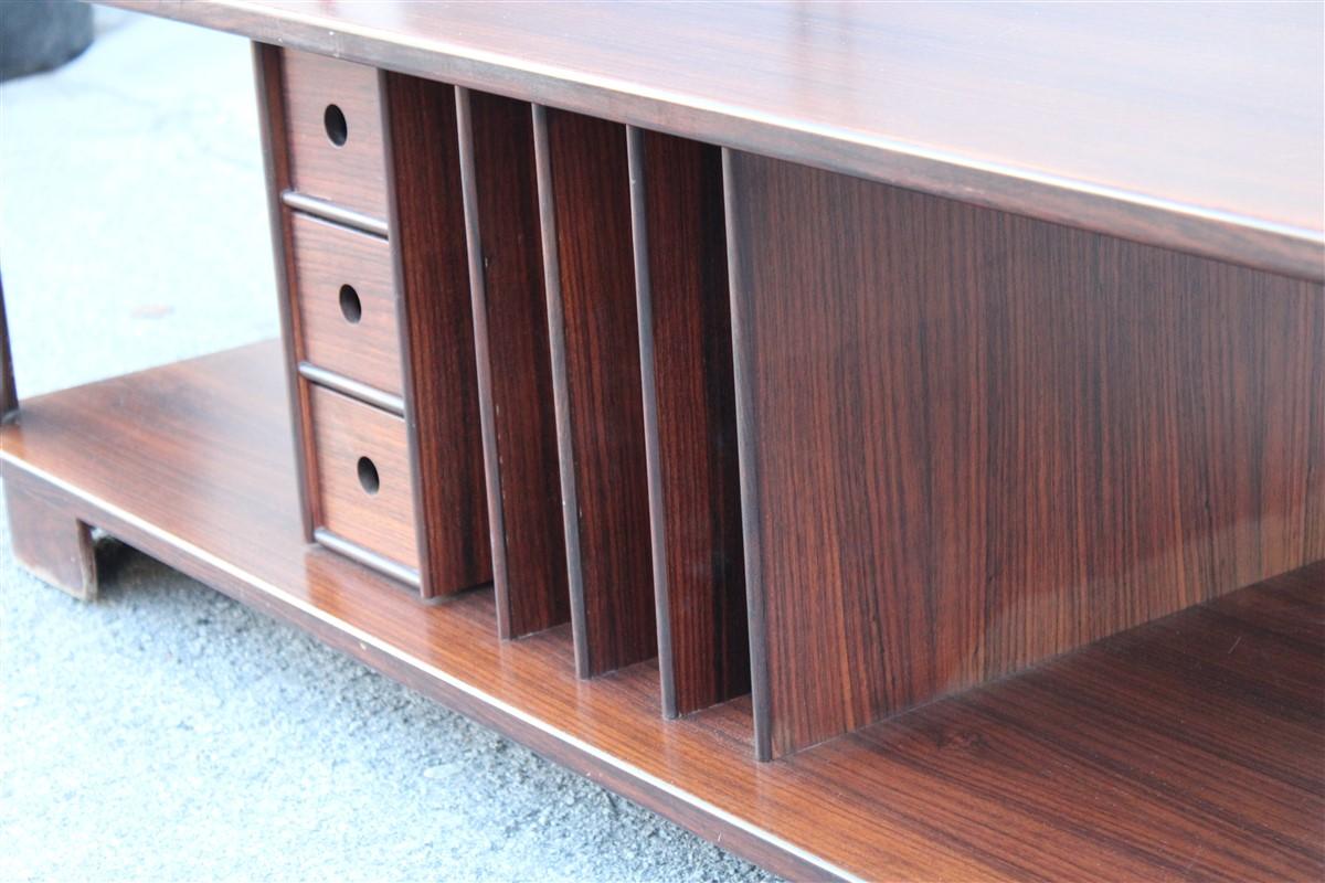 Mid-century Minimalist design low TV Table in Rational  Design 1960s Teak For Sale 2