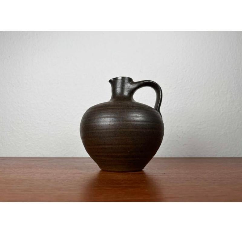 Mid-Century Minimalist German Studio Pottery Carafe Vase by Siegfried, 1960s For Sale 3