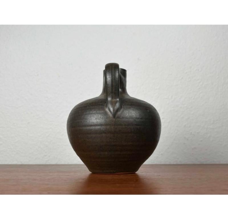 Mid-Century Minimalist German Studio Pottery Carafe Vase by Siegfried, 1960s For Sale 4