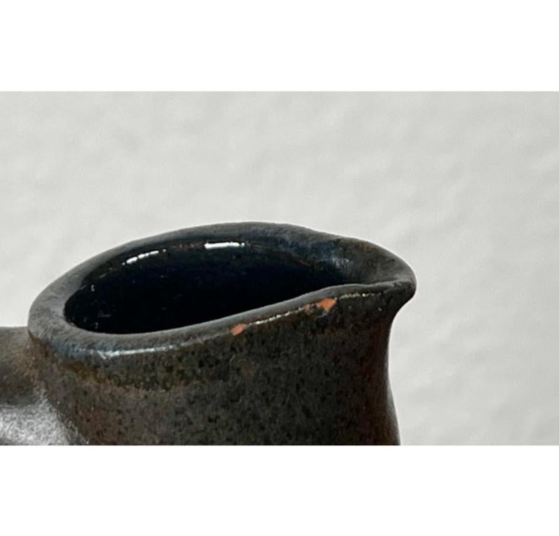 Mid-Century Minimalist German Studio Pottery Carafe Vase by Siegfried, 1960s For Sale 7