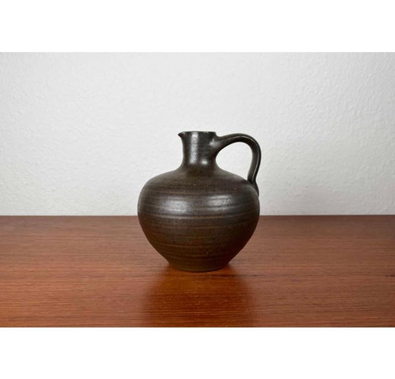 Mid-Century Minimalist German Studio Pottery Carafe Vase by Siegfried, 1960s For Sale 9