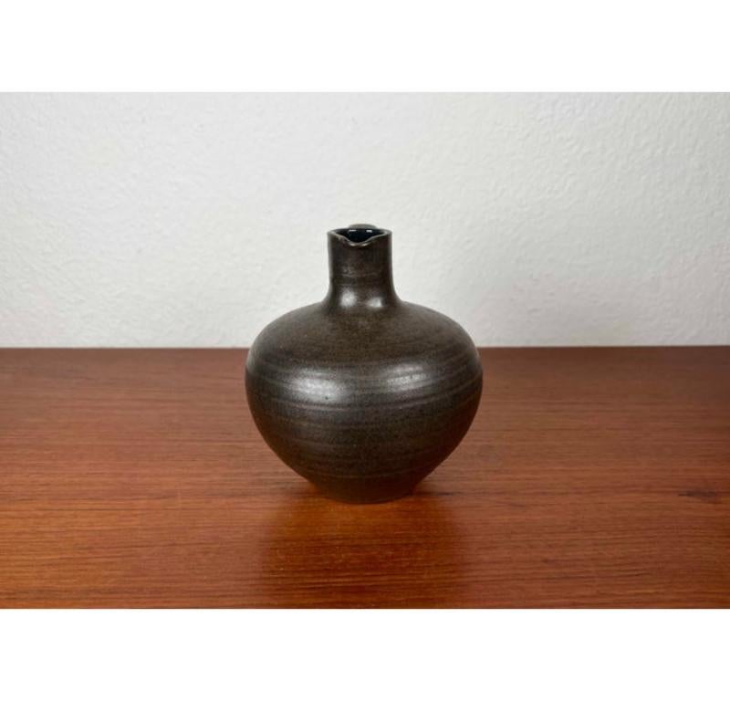 Mid-Century Minimalist German Studio Pottery Carafe Vase by Siegfried, 1960s For Sale 2