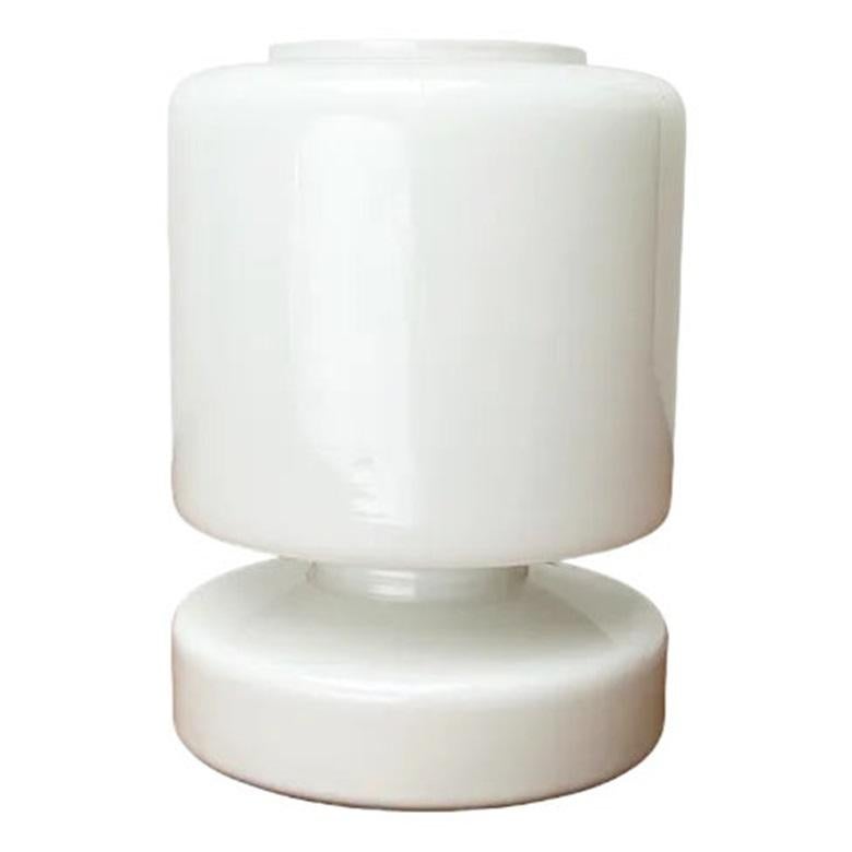Lámpara de mesa de cristal minimalista de mediados de siglo, años 60