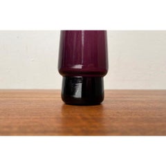 Mid-Century Modern Glass Vase, Purple, Minimalist Design, 1960s