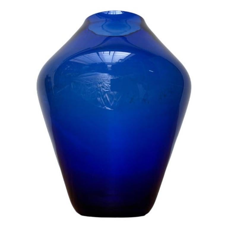 Vaso di vetro minimalista di metà secolo, anni '60