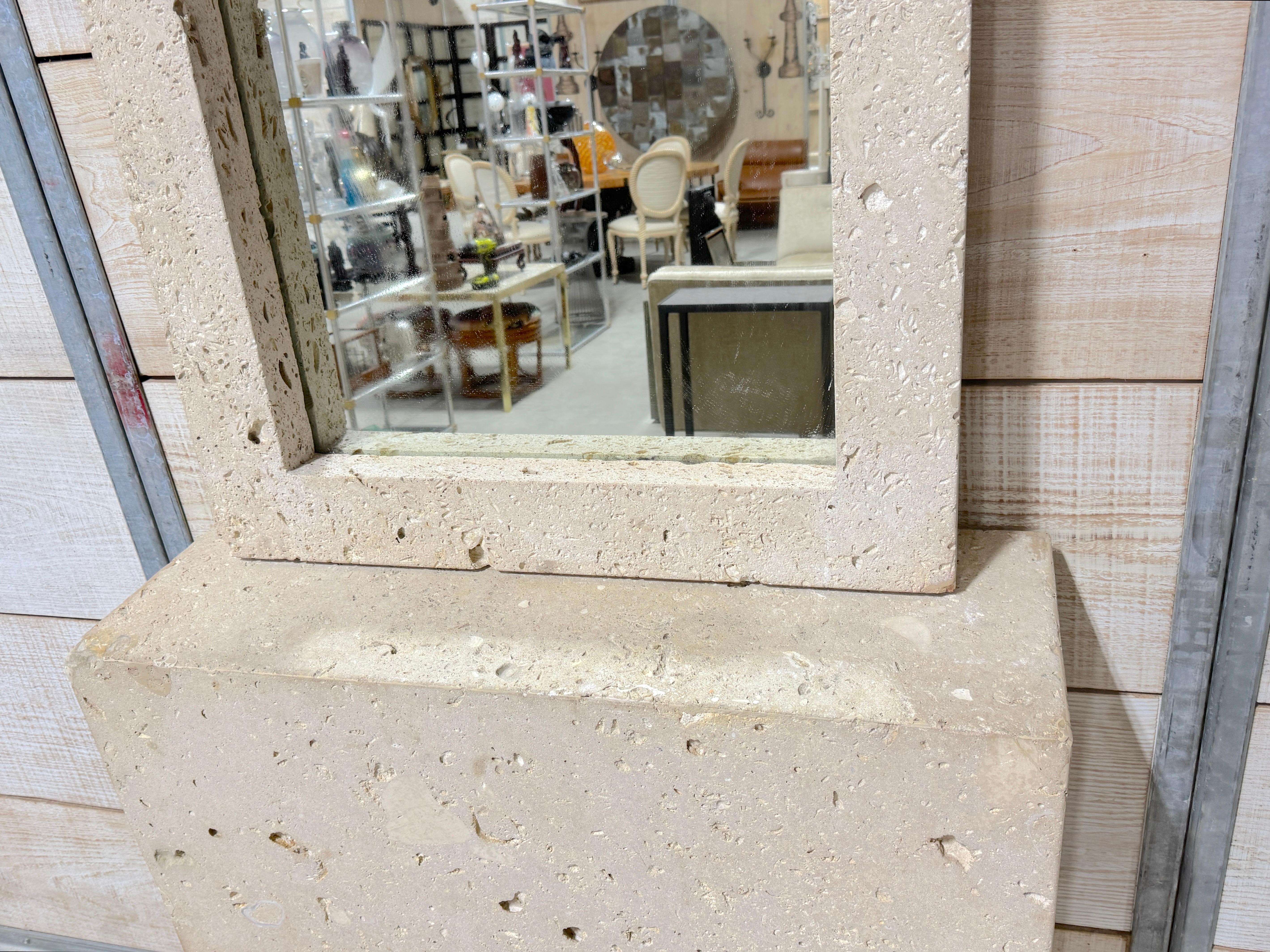 Miroir et console minimaliste du milieu du siècle dernier en vente 1