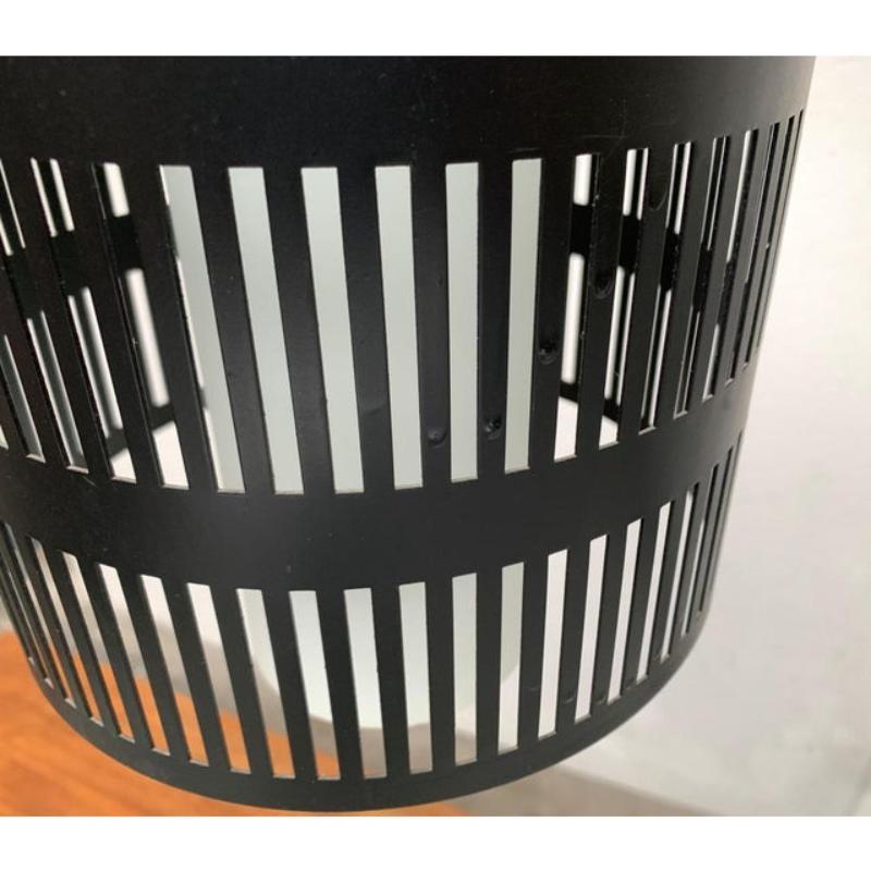 Mid-Century Minimalist Perforated Metal & Glass Pendant, 1960s For Sale 1