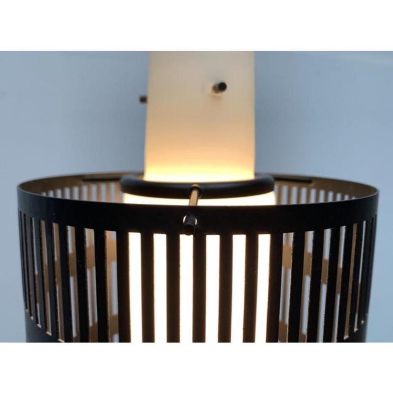 Mid-Century Minimalist Perforated Metal & Glass Pendant, 1960s For Sale 2