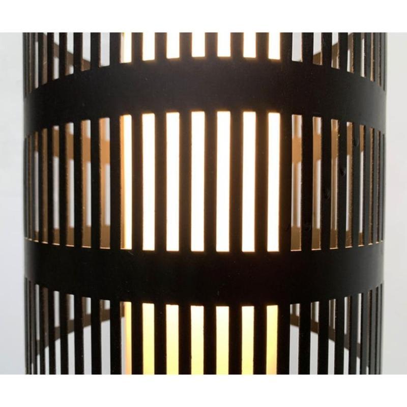 Mid-Century Minimalist Perforated Metal & Glass Pendant, 1960s For Sale 4