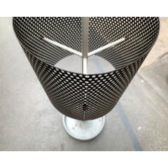 Mid-Century Minimalist Perforated Steel Umbrella Stand, 1960s