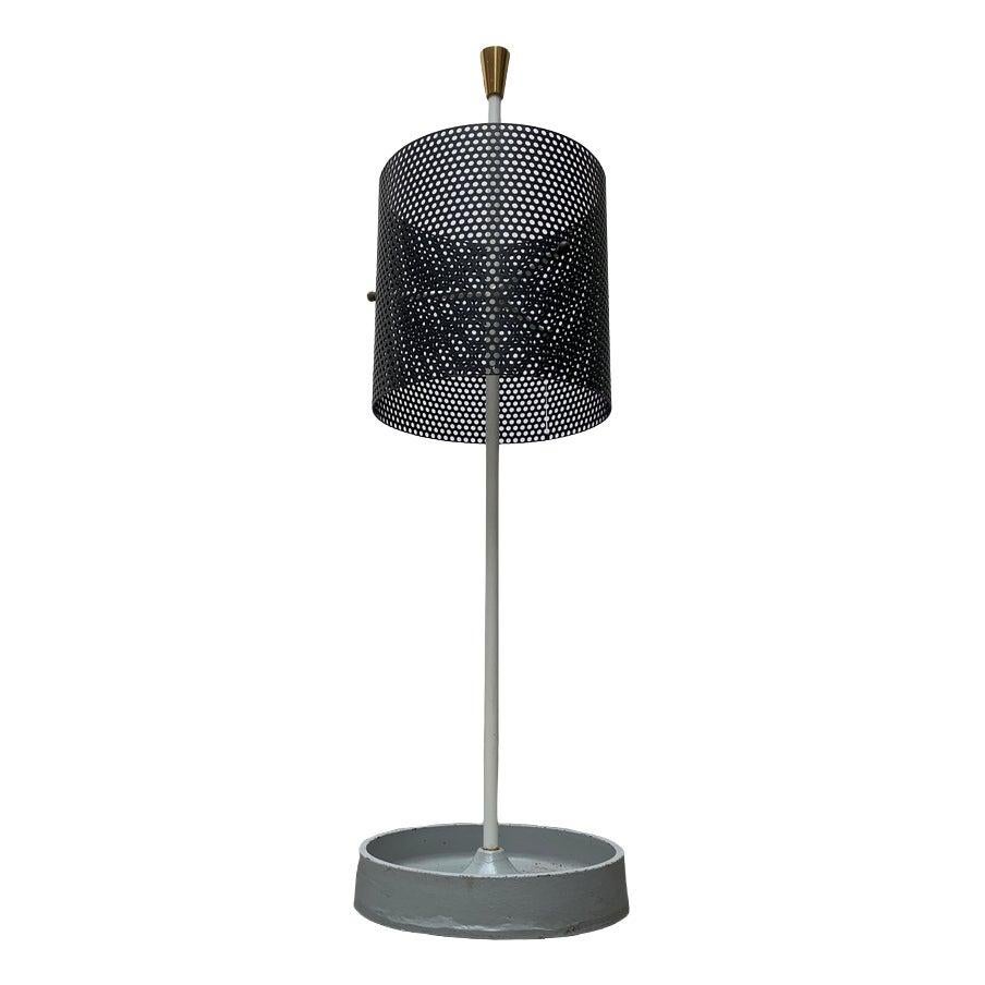 Mid-Century Minimalist Perforated Steel Umbrella Stand, 1960s