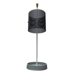 Mid-Century Minimalist Perforated Steel Umbrella Stand, 1960s