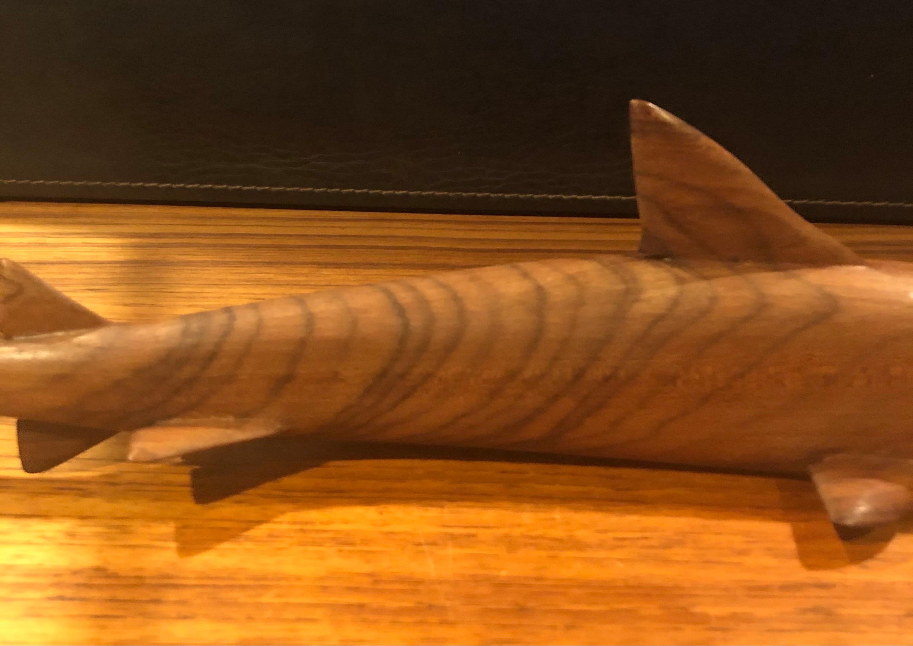 Mid-Century Modern Midcentury Minimalist Shark Carving / Sculpture in Rosewood