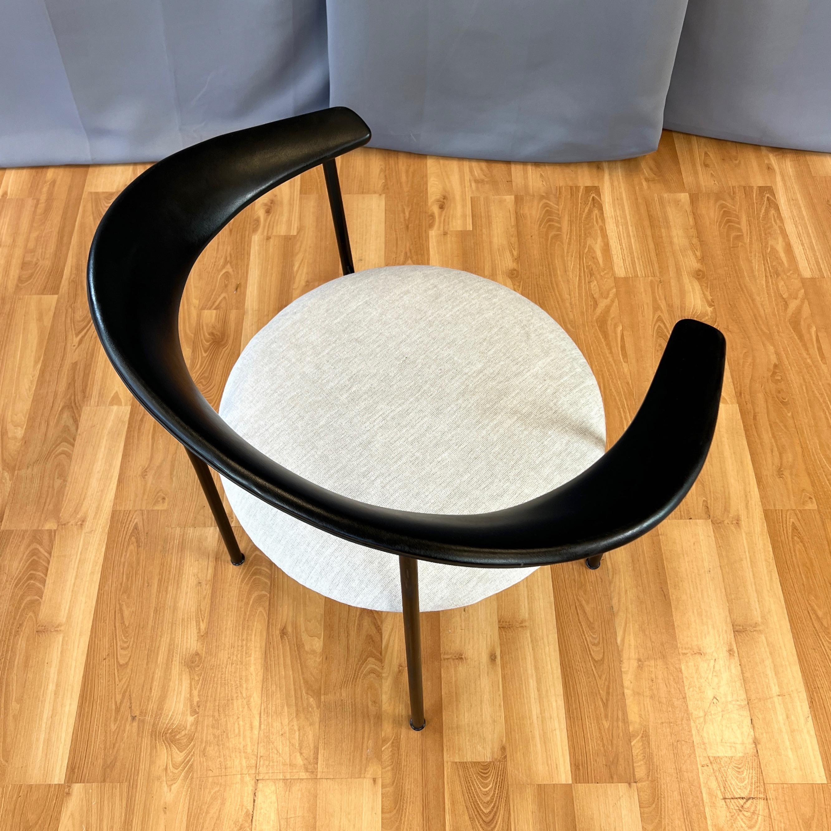 Danish Modern Black Steel Armchair with Sculptural Back and Round Seat, 1960s For Sale 5