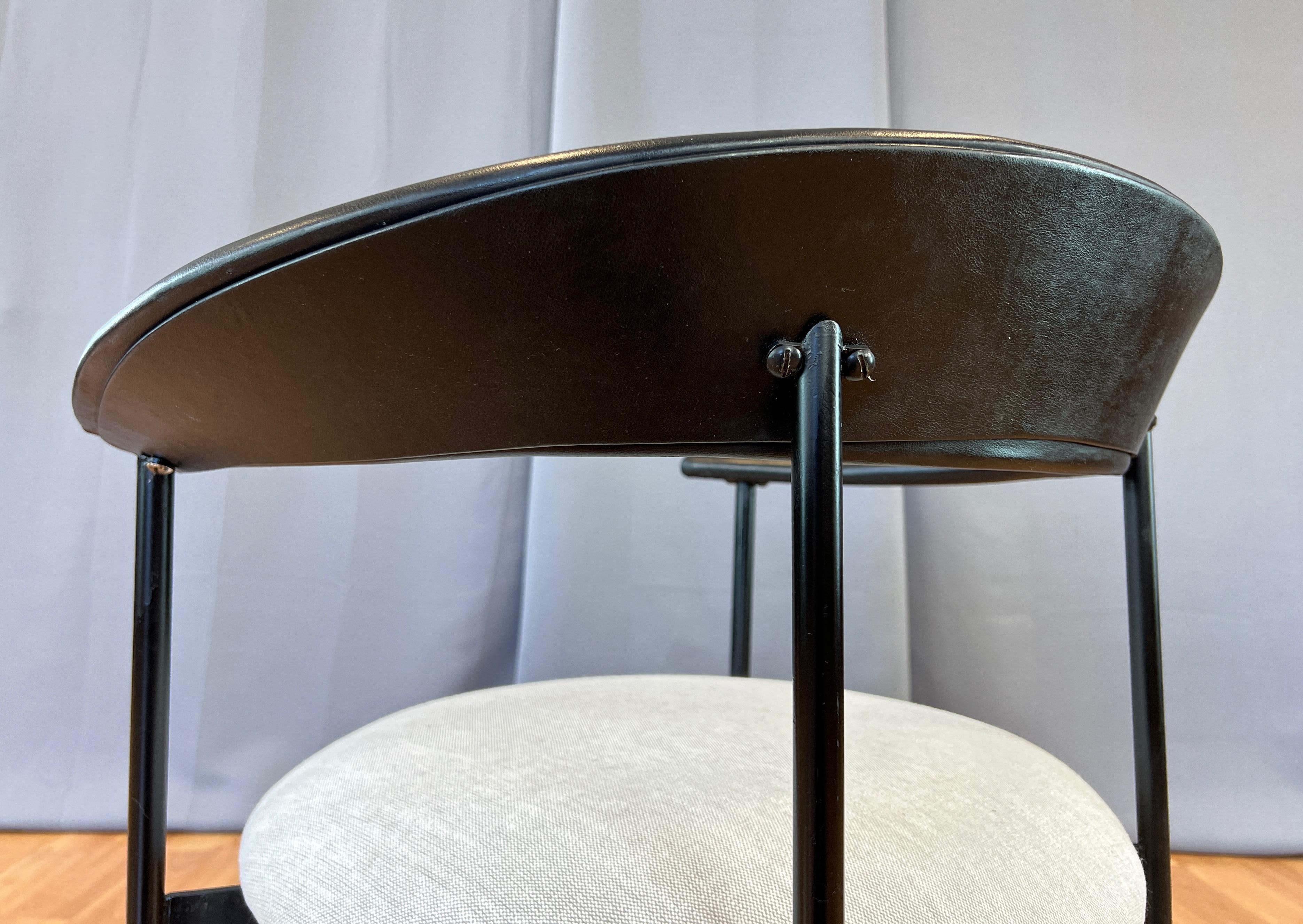 Danish Modern Black Steel Armchair with Sculptural Back and Round Seat, 1960s For Sale 10
