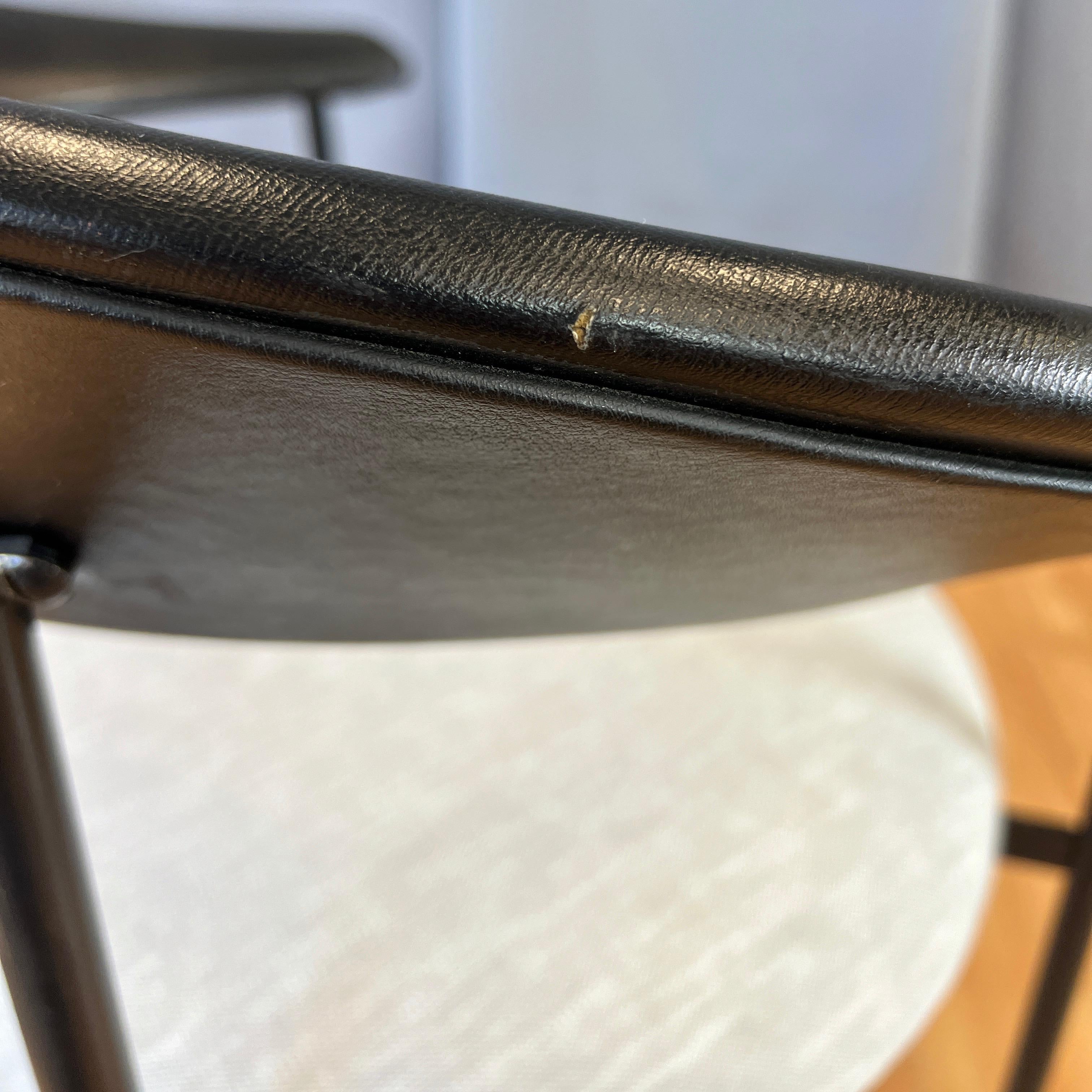 Danish Modern Black Steel Armchair with Sculptural Back and Round Seat, 1960s For Sale 12
