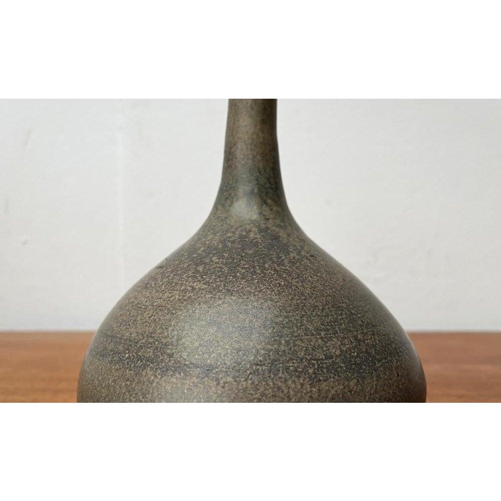 Ceramic Mid-Century Minimalist Studio Pottery Vase by Mathies Schwarze, Germany, 1960s For Sale