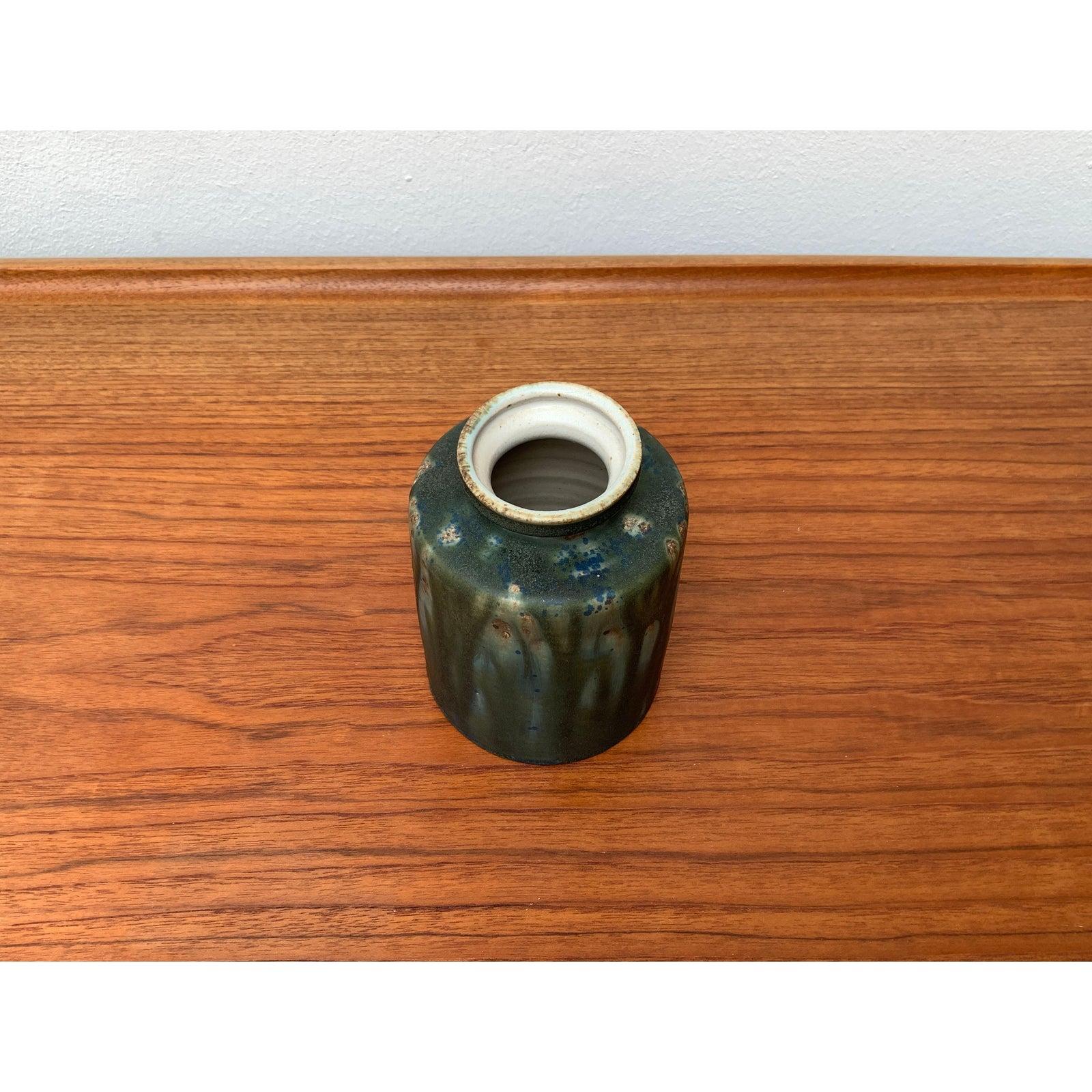 Ceramic Mid-Century Minimalist Studio Pottery Vase by Rolf Weber, 1960s For Sale