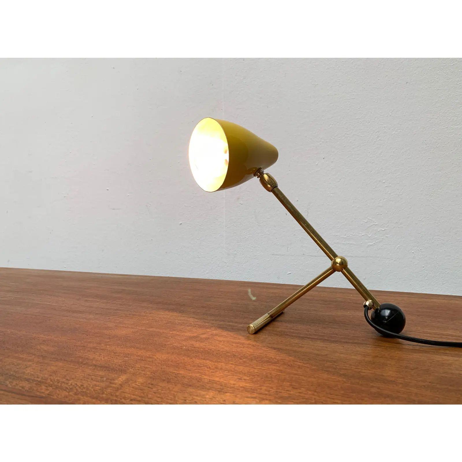 Metal Mid-Century Minimalist Table Lamp in the style of Boris Lacroix, 1960s For Sale