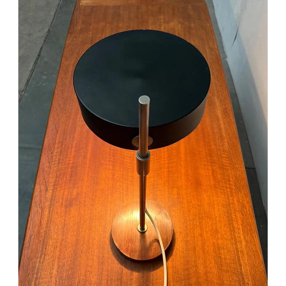 Lampe de table minimaliste du milieu du siècle avec base en placage de teck, années 1960 en vente 4