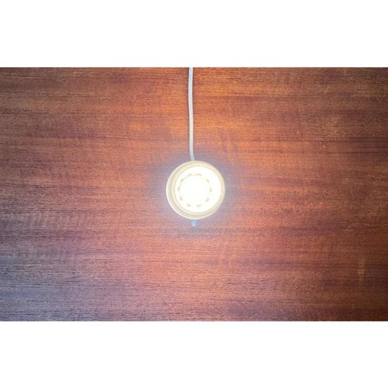 Lampe de table minimaliste du milieu du siècle en teck et verre, années 1960 en vente 5