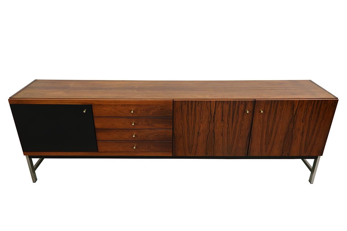 Scandinavian Modern Midcentury Minimalistic Rosewood Credenza by Fristho, 1960s
