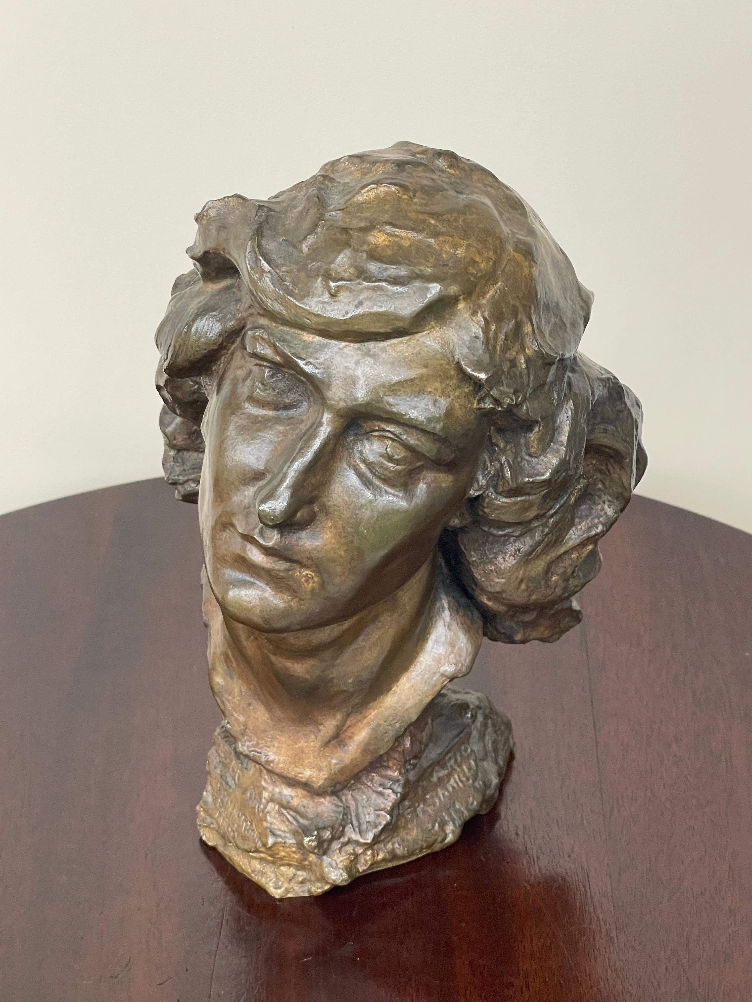 Mid Century & Mint Bronze Sculpture of Delilah by Mario Ersanilli (1879-1959) 5