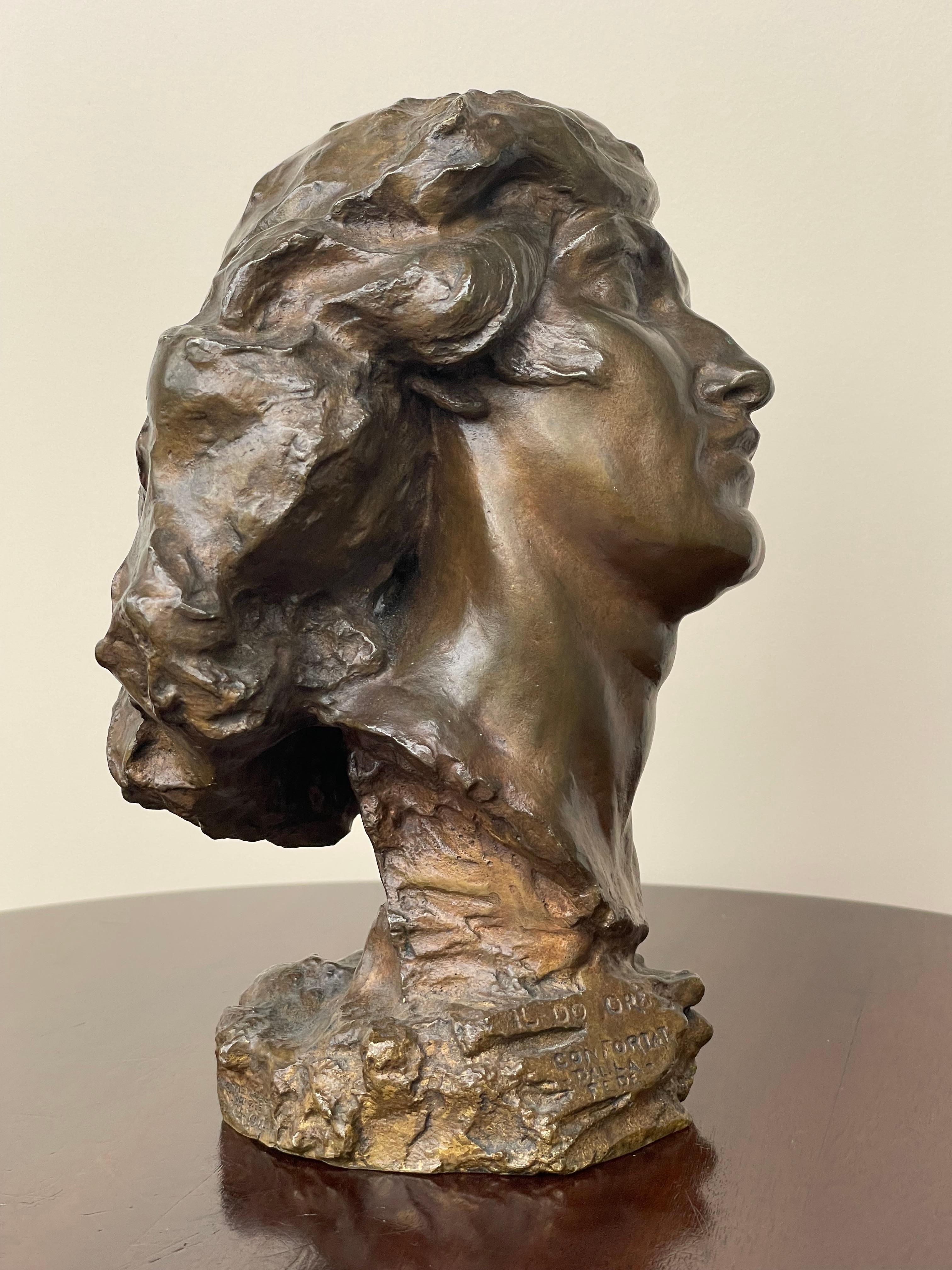 Cast Mid Century & Mint Bronze Sculpture of Delilah by Mario Ersanilli (1879-1959)