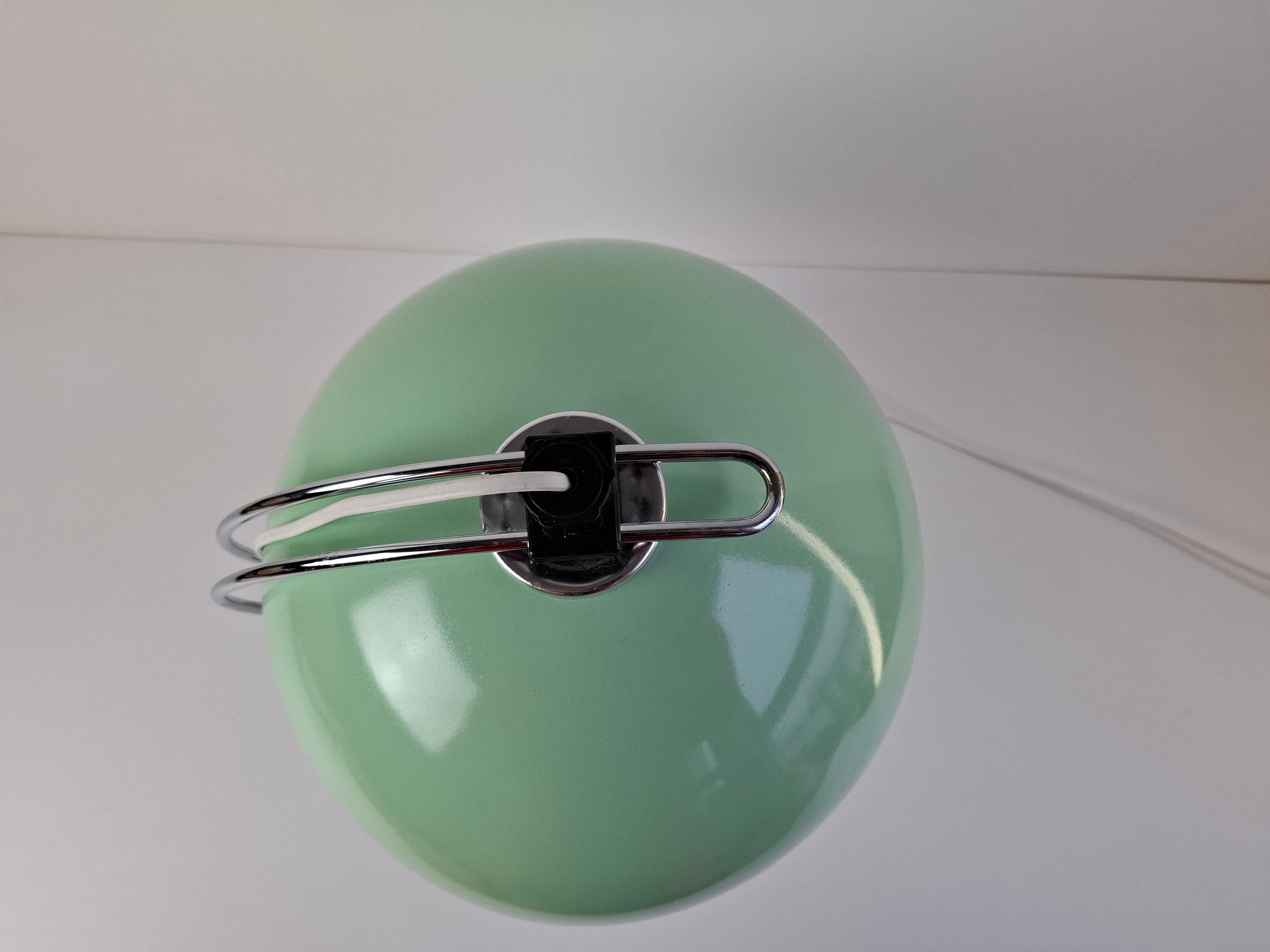 Mid-Century Mint Green Czech Desk Lamp with Chrome and Adjustable Shade en venta 6