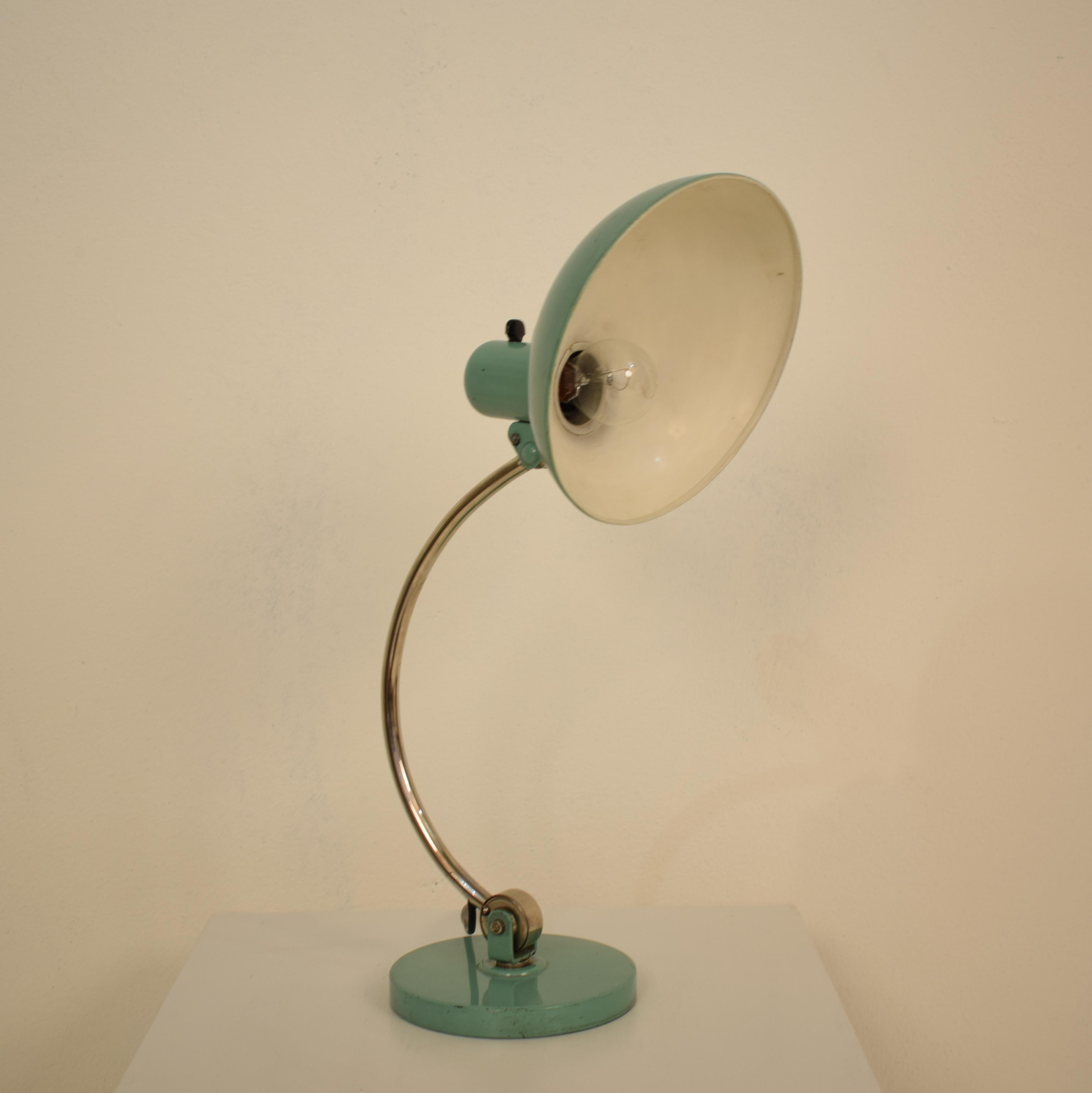 Mid-20th Century Midcentury Mint Green Table Lamp by Kaiser Idell, circa 1960