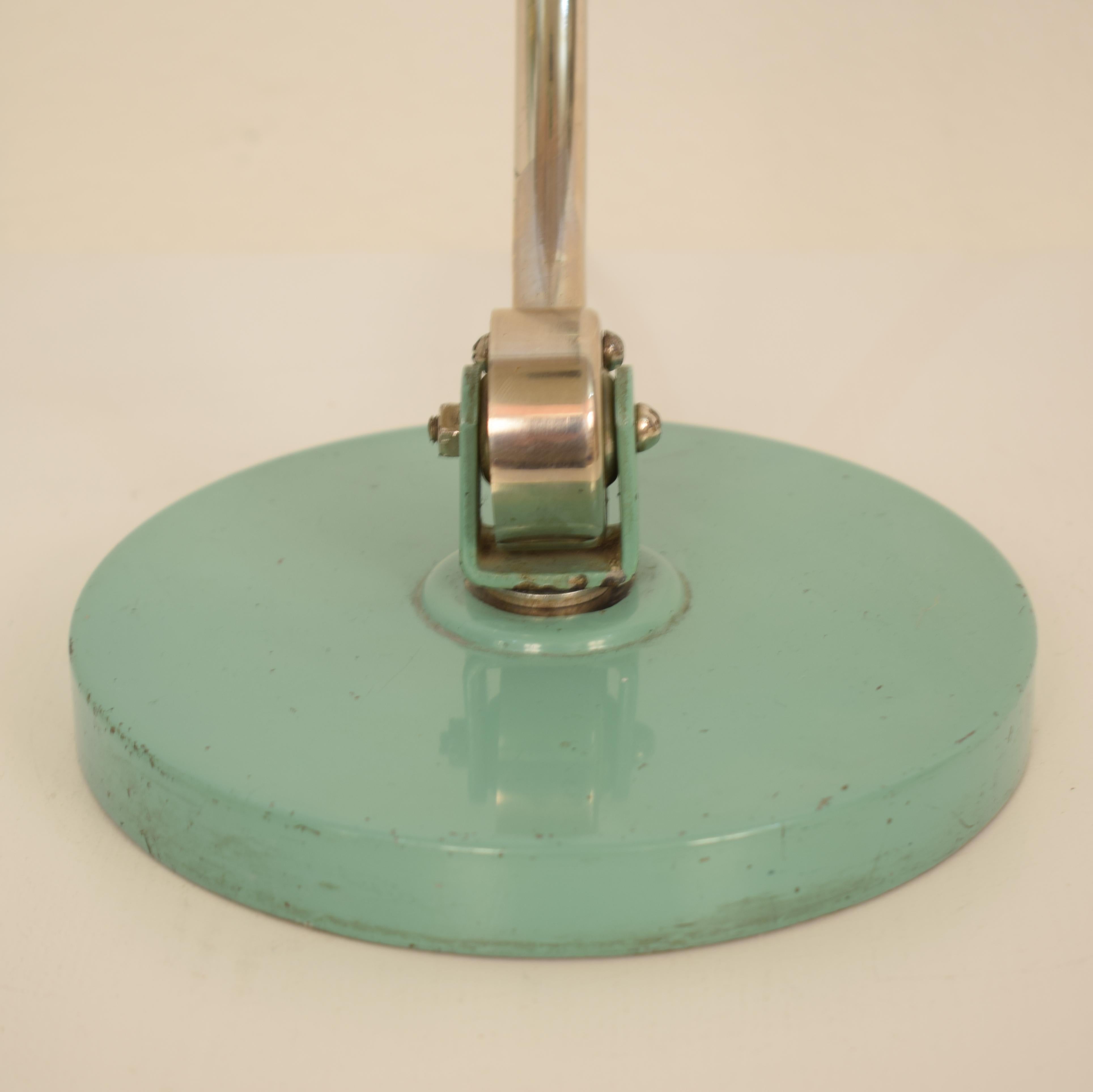 Metal Midcentury Mint Green Table Lamp by Kaiser Idell, circa 1960