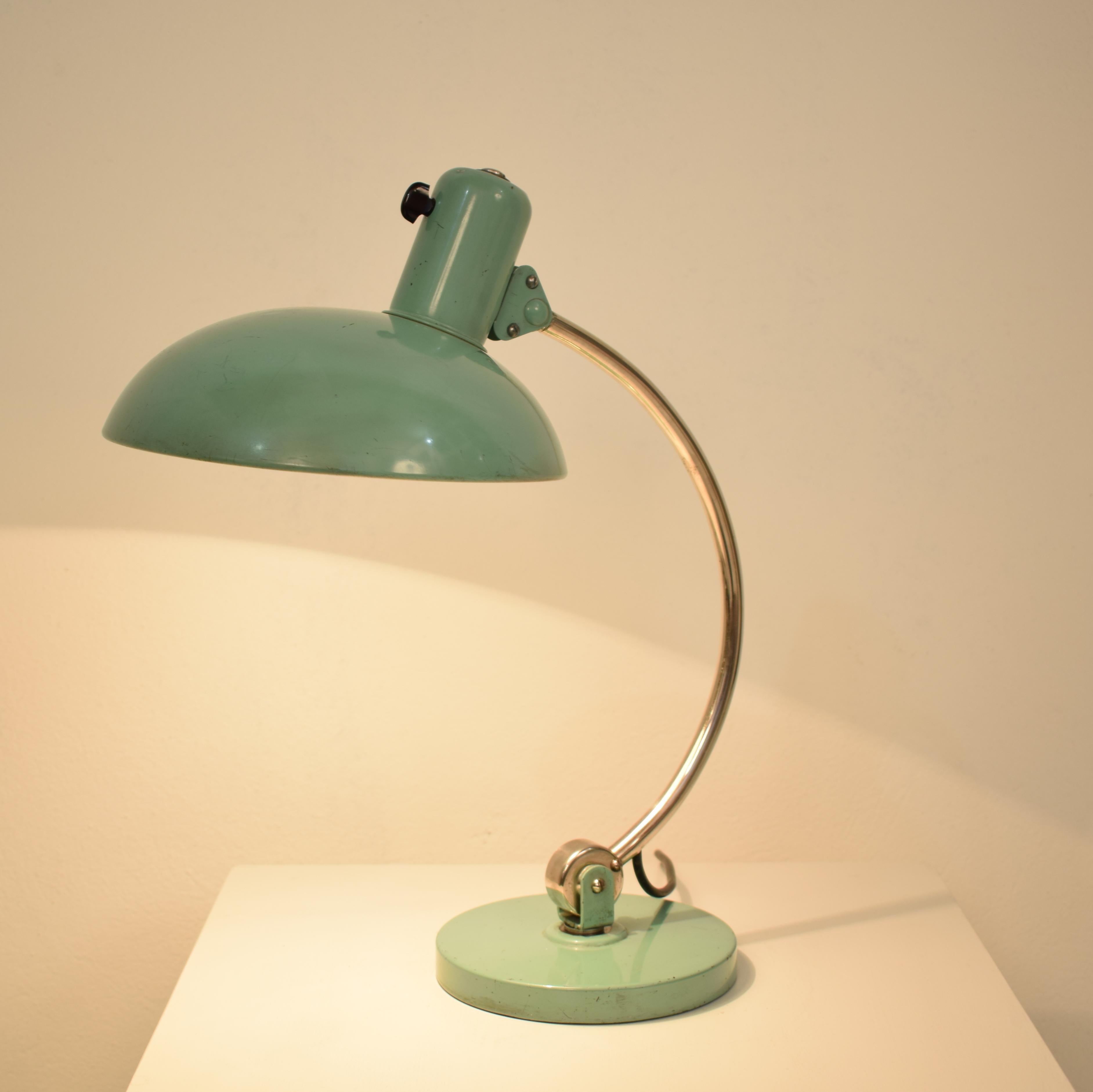 Mid-Century Modern Midcentury Mint Green Table Lamp by Kaiser Idell, circa 1960