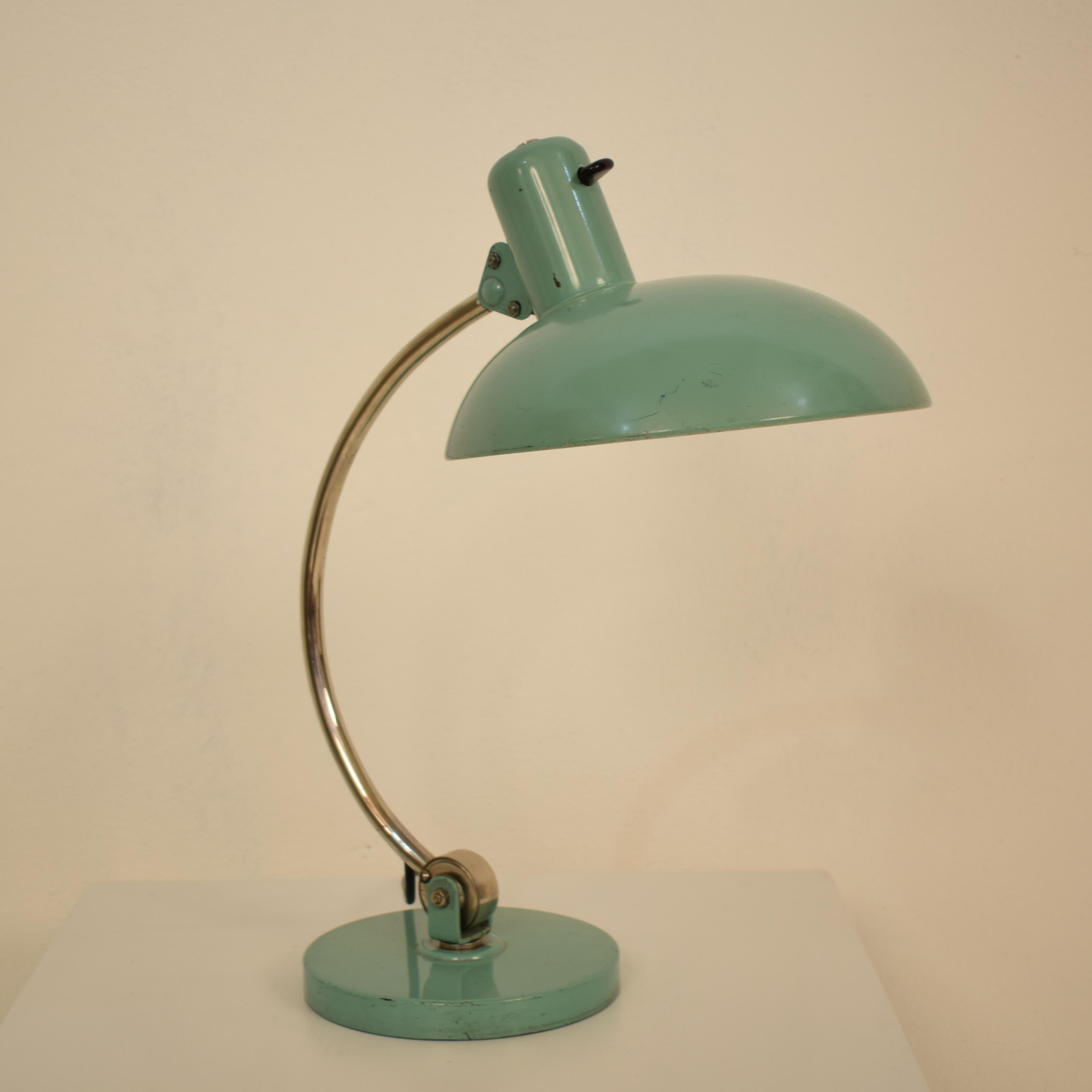 Lacquered Midcentury Mint Green Table Lamp by Kaiser Idell, circa 1960