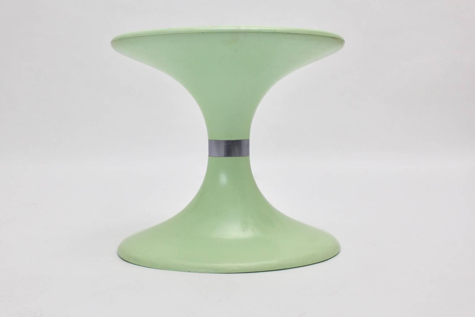 Mid-Century Modern Mid Century Modern Green Plastic Stool Carrara Matta Torino, Italy, circa 1970 For Sale