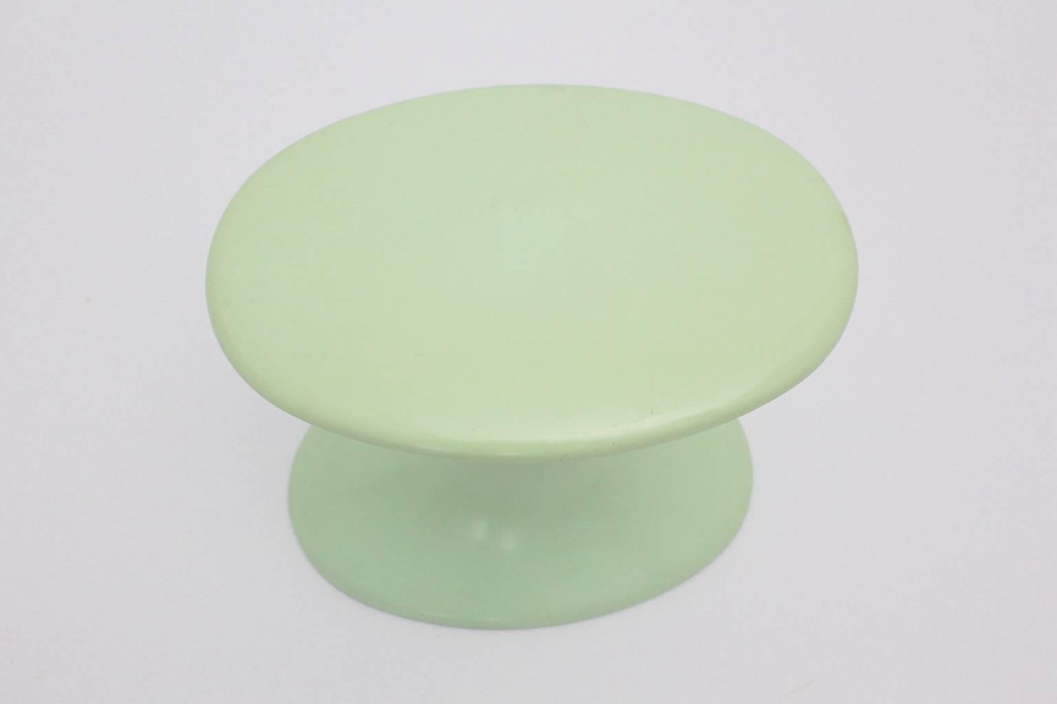 Italian Mid Century Modern Green Plastic Stool Carrara Matta Torino, Italy, circa 1970 For Sale