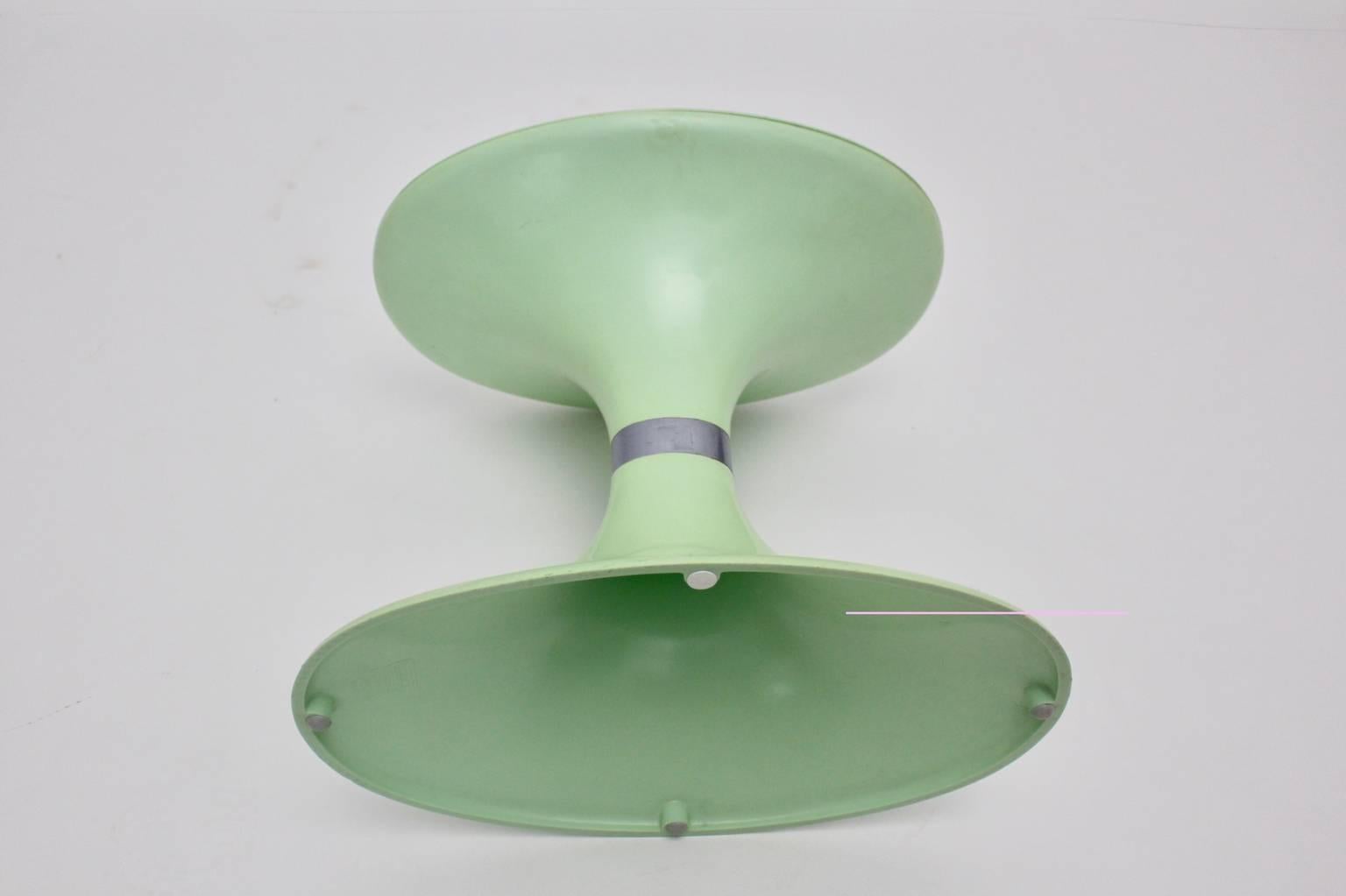 Late 20th Century Mid Century Modern Pastel Green Plastic Stool Carrara Matta Torino, Italy, 1970s For Sale