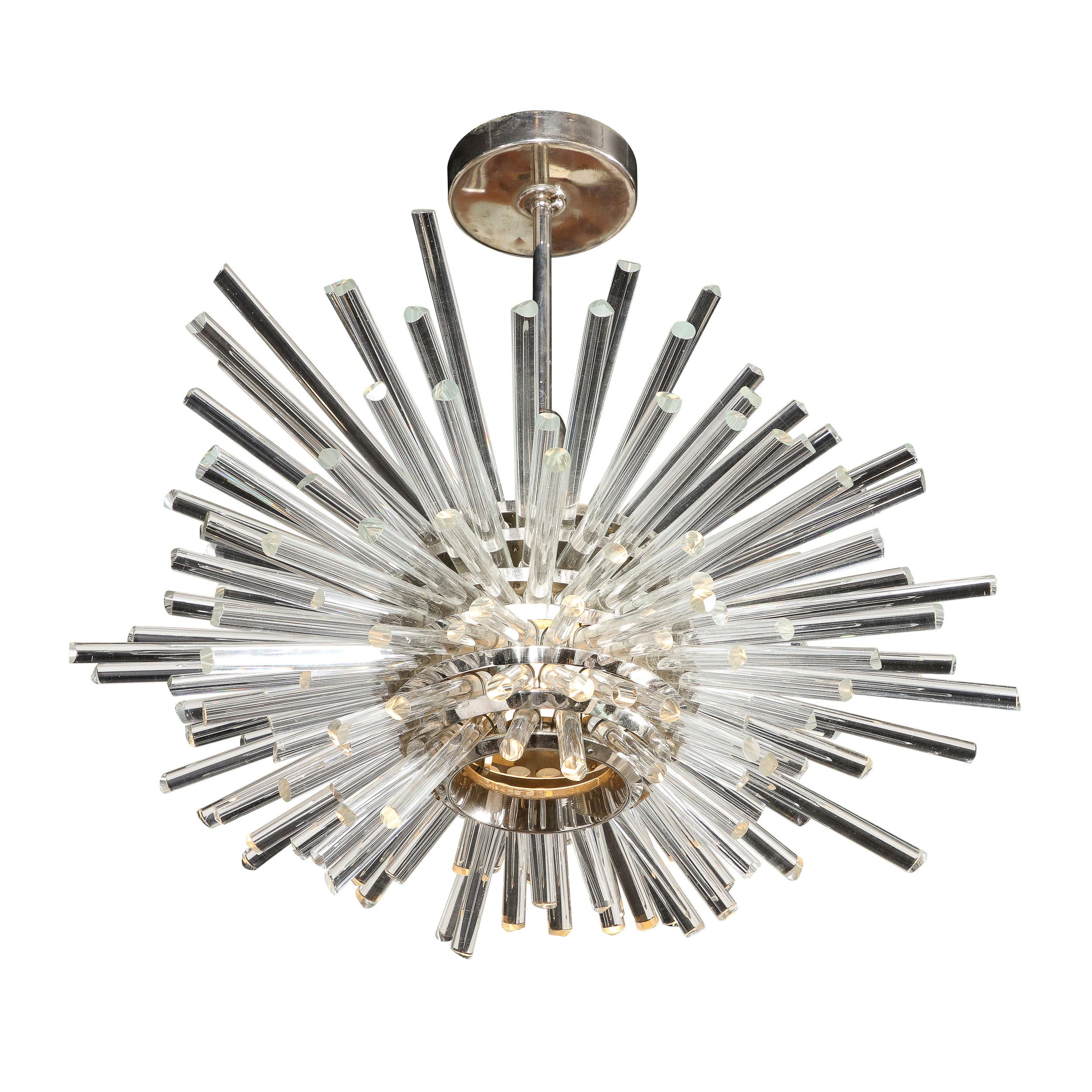 Mid-Century Miracle Chandelier in Glass and Chrome by Bakalowits & Sohne For Sale 8