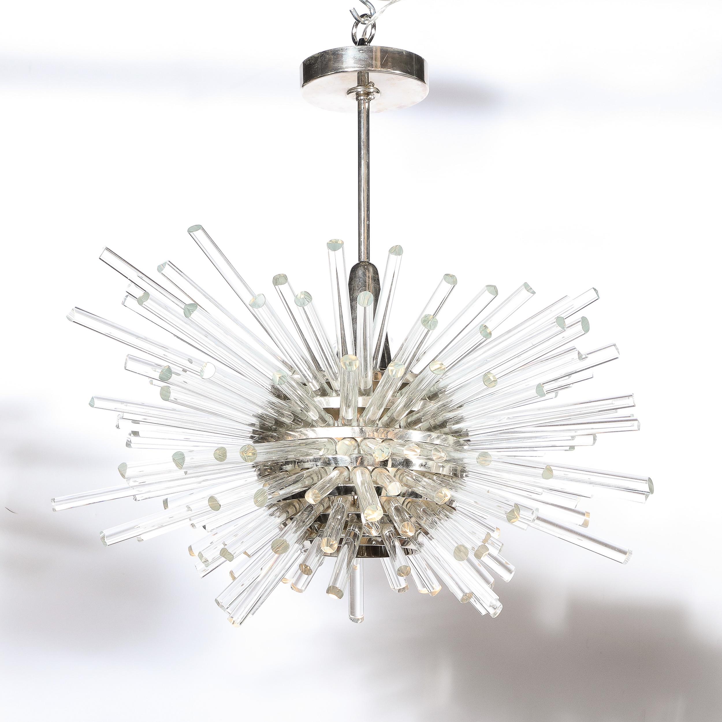 Mid-Century Modern Mid-Century Miracle Chandelier in Glass and Chrome by Bakalowits & Sohne For Sale