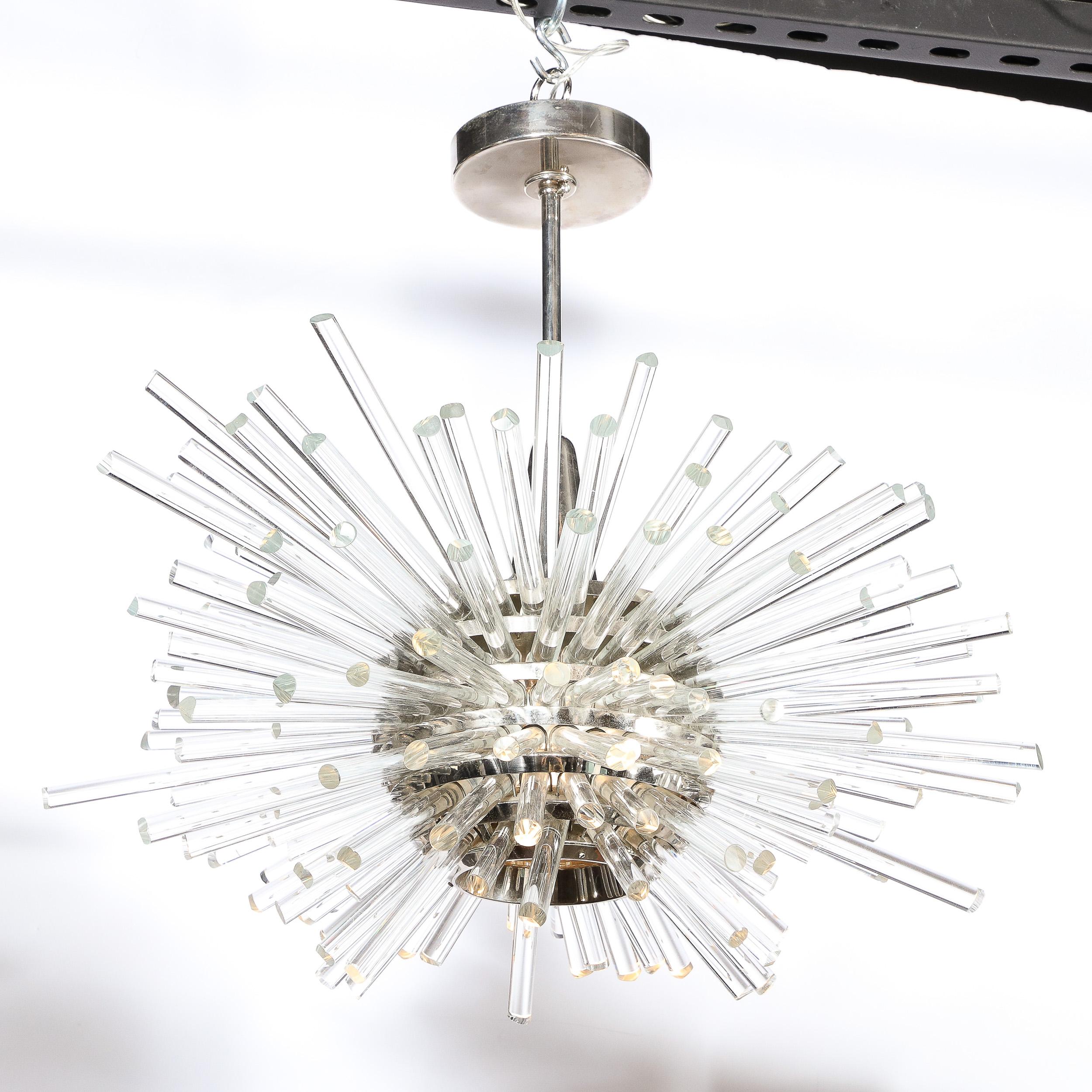 Austrian Mid-Century Miracle Chandelier in Glass and Chrome by Bakalowits & Sohne For Sale