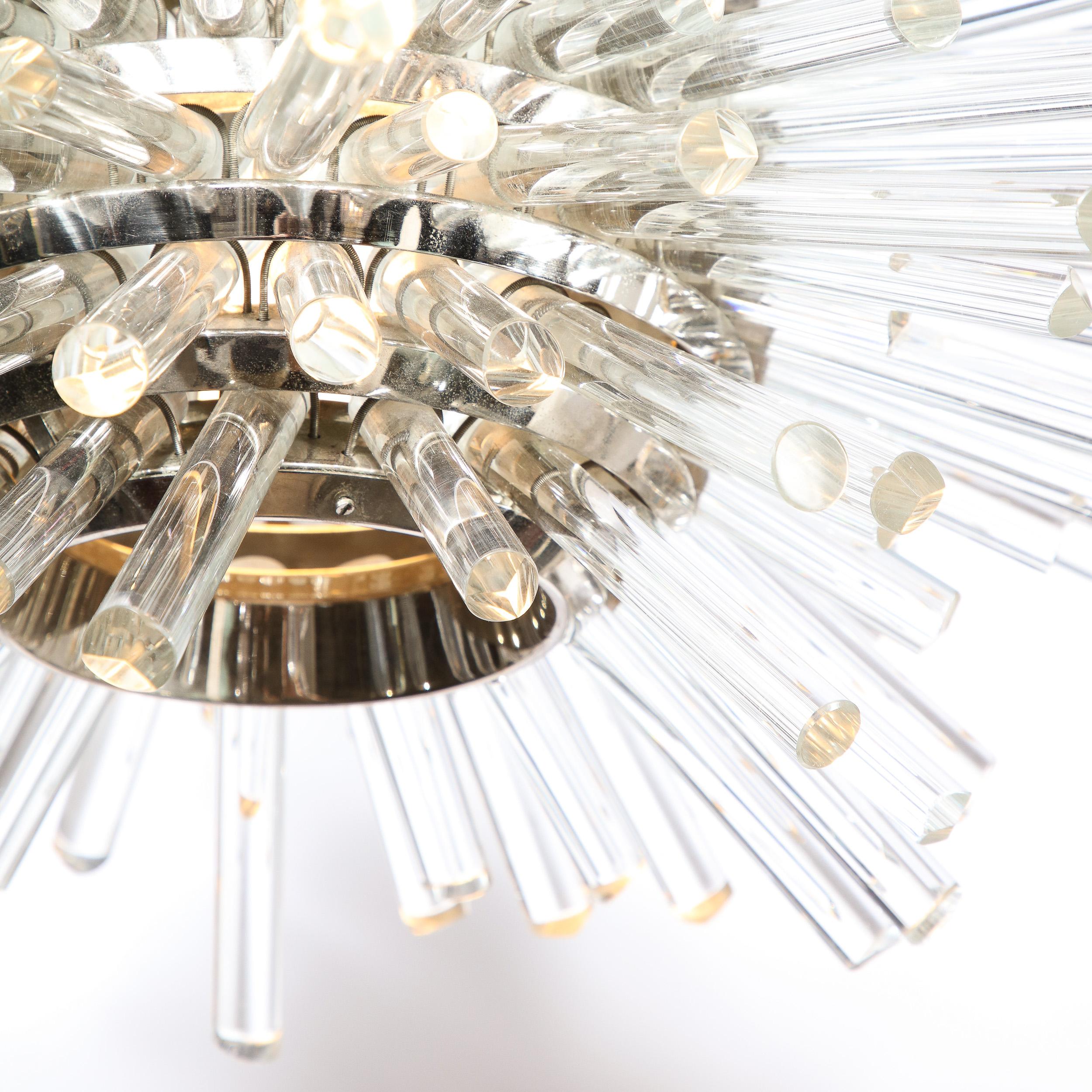 Mid-Century Miracle Chandelier in Glass and Chrome by Bakalowits & Sohne For Sale 1