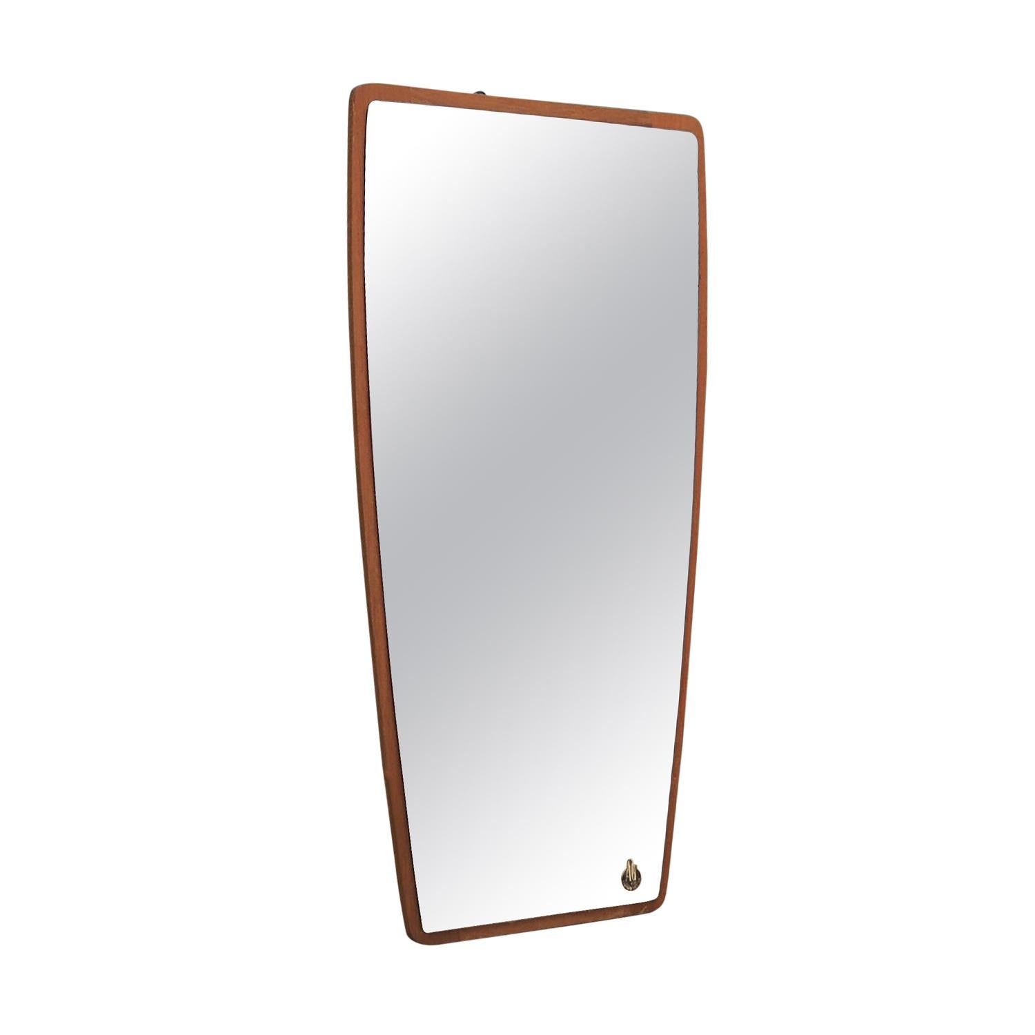 Excellent mirror from the 1960s-1970s, Scandinavian design, Minimalist form. Frame of the furniture is covered with teak veneer, and surface of the mirror without any scratches. Preserved in good condition, directly for use.

Dimensions: Height 70