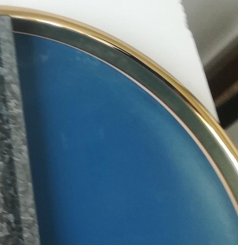Italian   Mirror Gold Steel or Brass  Minimalist for bathroom Beveled ,Mid-Century  For Sale