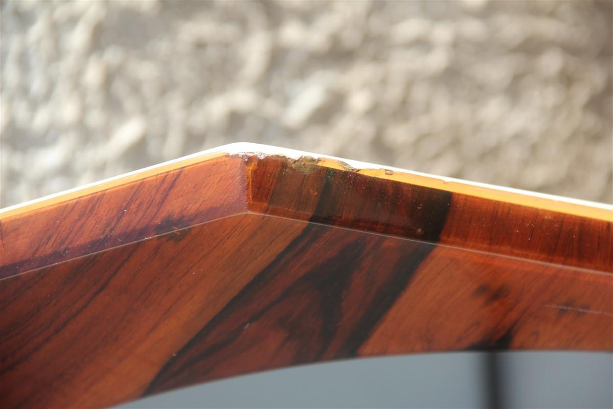 Specchio di metà secolo in palissandro ottagonale, design italiano stile Sormani, 1950 in vendita 1