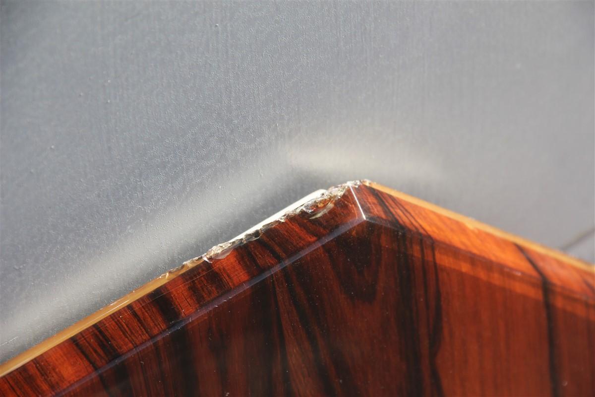Specchio di metà secolo in palissandro ottagonale, design italiano stile Sormani, 1950 in vendita 2
