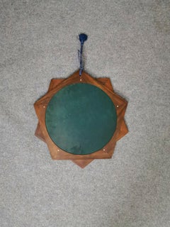 Midcentury Mirror in Rosewood at 10-Pointed Star Shape, Italian Design, 1970s