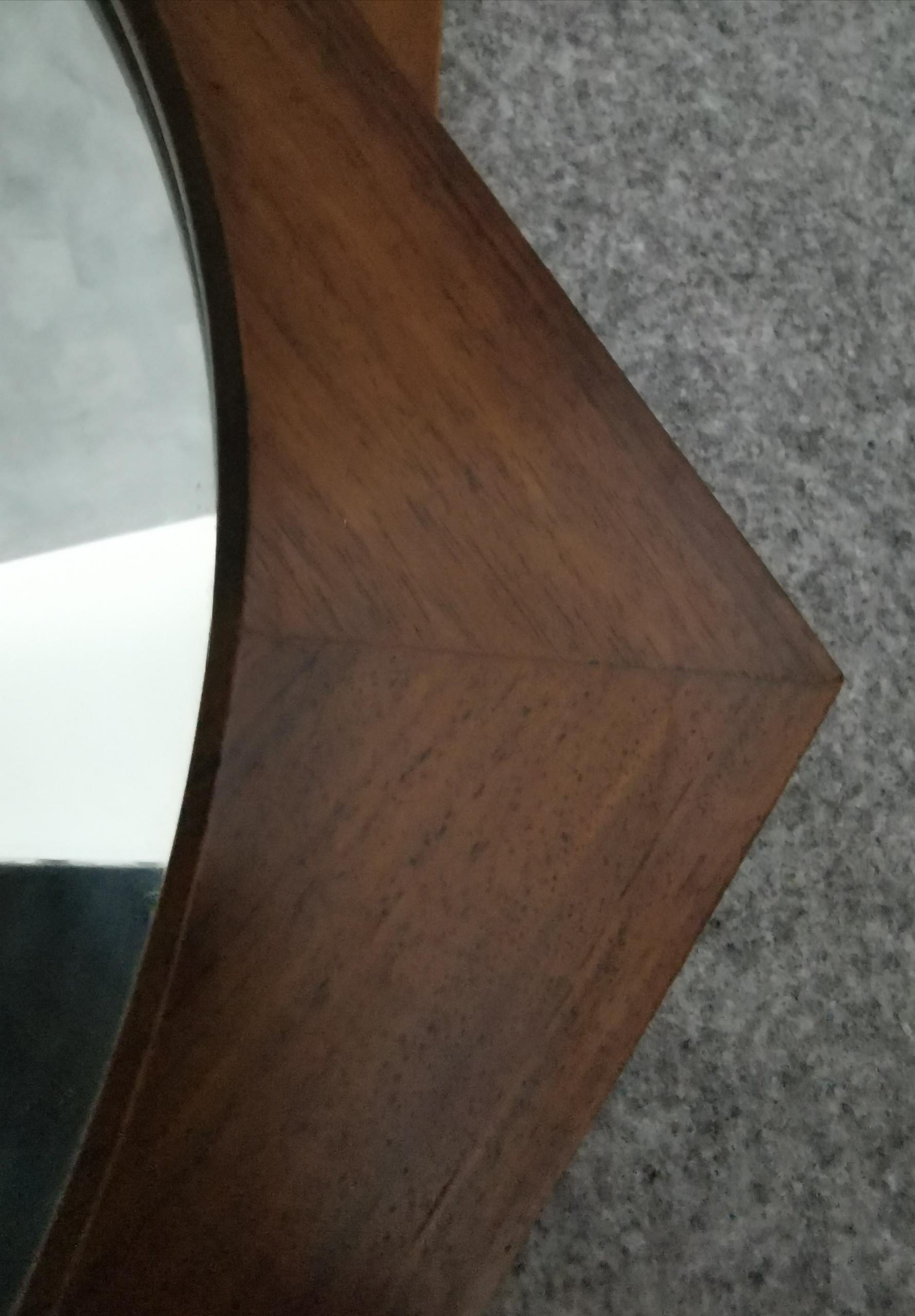 Late 20th Century Midcentury Mirror in Rosewood at 10-Pointed Star Shape, Italian Design, 1970s