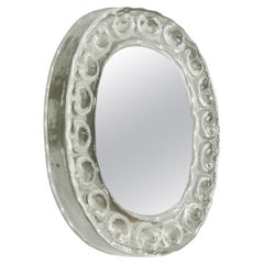 Mid Century Mirror in Solid Glass, 1960s