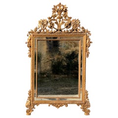 Mid-20th Century Mirror Style Louis XVI  Gilt Hand Carved Wood , 1900s
